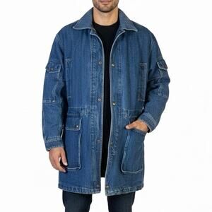 Vintage SBII by Betterman Denim Jacket Mens L Chore Flannel Lined Workwear